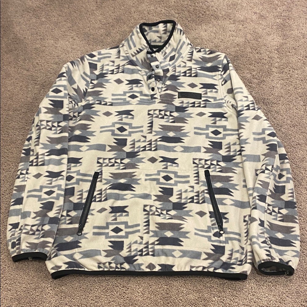 KAVU fleece Geometric Pattern Pullover - Picture 8 of 10